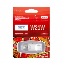 Светодиодная автолампа MTF Light серия Night Assistant 12В, 2.5Вт, W21W, красный