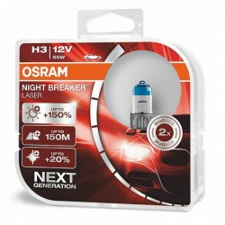 Лампа 64151NL-HCB 55W 12V PK22S H3 BOX2 (на 150% больше света на дороге) NIGHT BREAKER LASER OSRAM