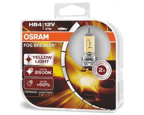 Лампа 9006FBR-HCB HB4 12V 51W P22d (на 60% больше света на дороге, 2600K) FOG BREAKER OSRAM