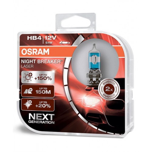Лампы Osram Night Breaker Laser Next Generation, HB4, 2 шт. 9006NL-HCB