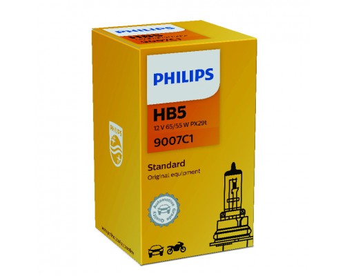 Лампа 9007C1 HB5 12V- 65/55W (PX29t) PHILIPS