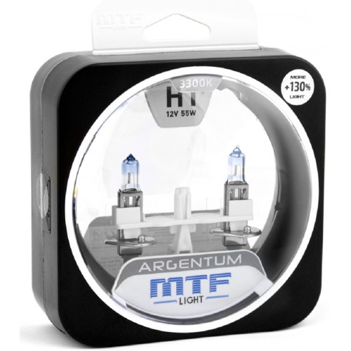 Галогеновые лампы MTF light ARGENTUM +130% 3300K H1