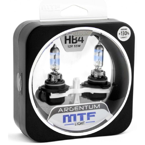 Галогеновые лампы MTF light ARGENTUM +130% 3300K HB4(9006)