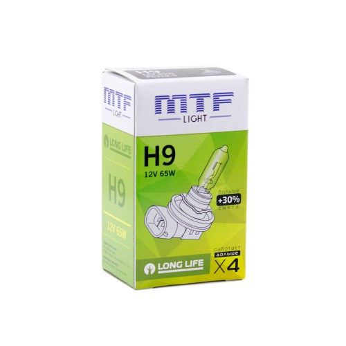 Галогенная лампа MTF H9 12V 65W - Standard +30%