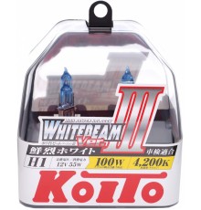 Лампа высокотемпературная Koito Whitebeam H1 12V 55W (100W) 4200K, комплект 2 шт.
