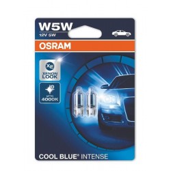 Лампа автомобильная вспомогательная Osram COOL BLUE INTENSE, W5W, 12V, цоколь W2.1x9.5d, 2 шт