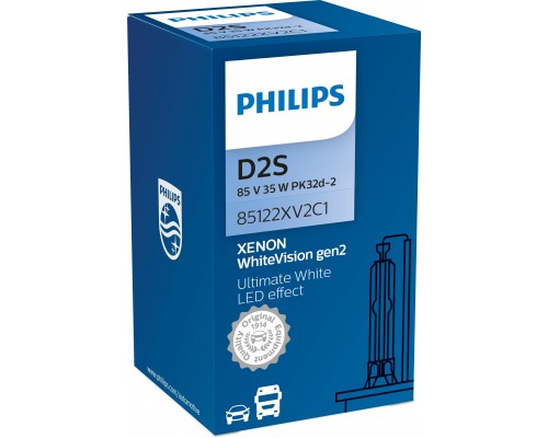 Лампа ксеноновая 85122WHV2C1 D2S 85V-35W (P32d-2) WhiteVision (gen 2) PHILIPS