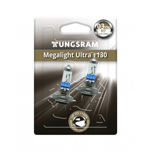 Автолампа H7 12V- 55W (PX26d) (+130% света) Megalight Ultra +130 (блистер.2шт.) 93108038