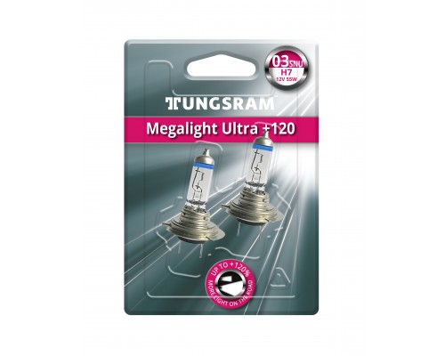 Автолампа H7 12V- 55W (PX26d) (+120% света) Megalight Ultra +120 (блистер 2шт.) 93108034